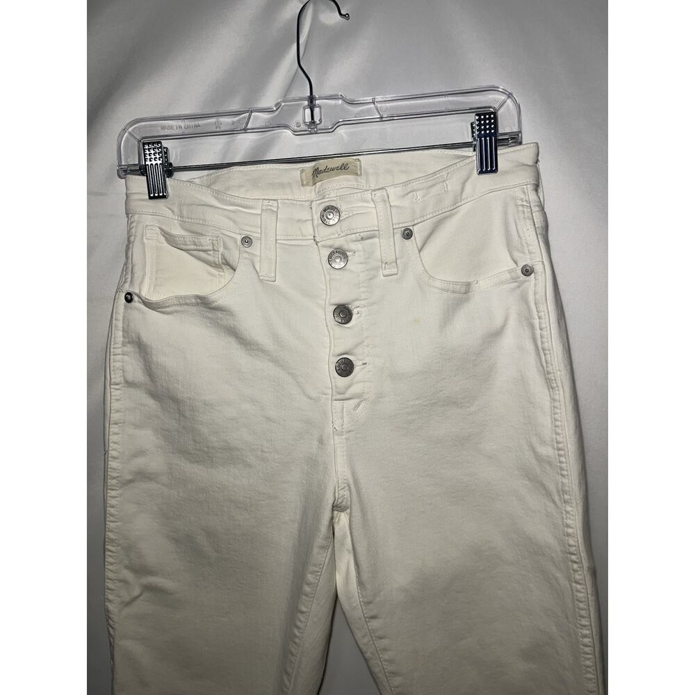 Madewell Women's White High Rise Cropped Button fly Jeans Size 27" - Picture 7 of 14